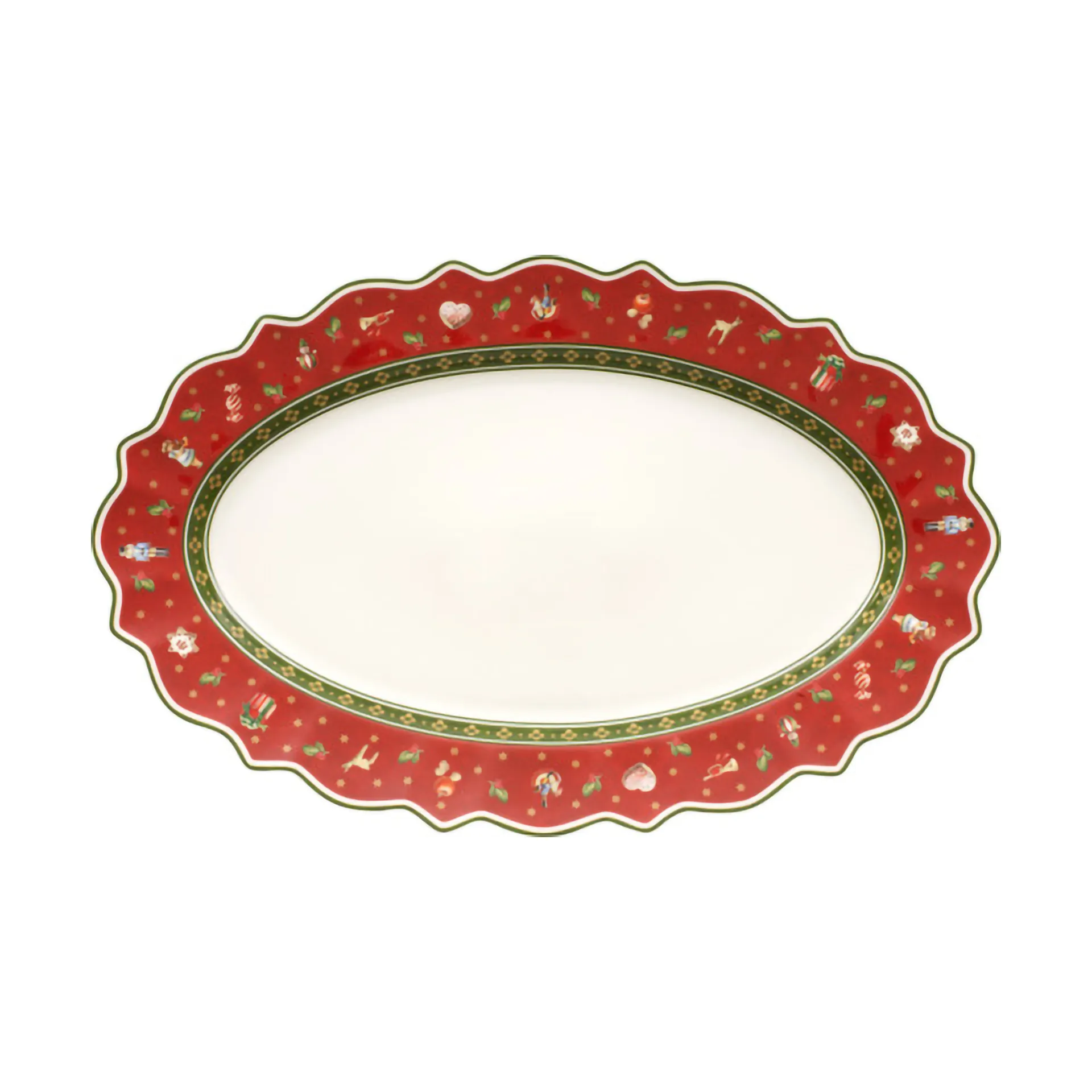 Toy's Delight serveringsfad oval 31x50 cm, Hvid-rød Villeroy & Boch