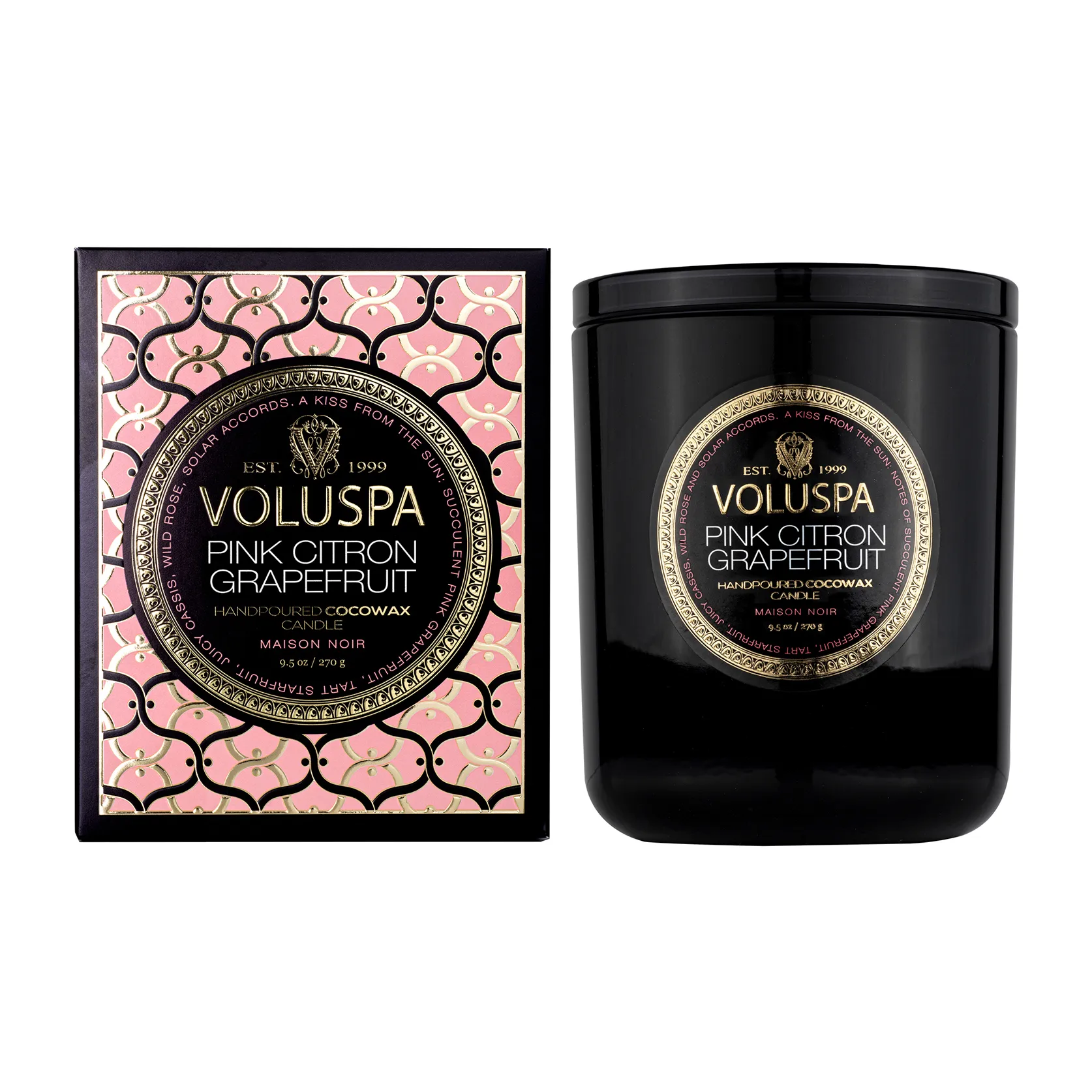 Classic Maison Noir duftlys 60 timer, Pink Citron Grapefruit Voluspa