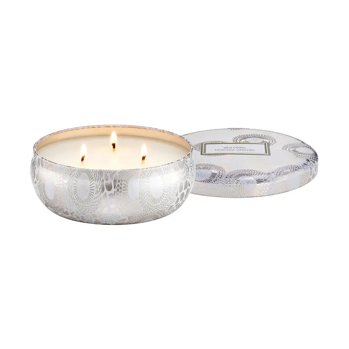 Japonica 3-wick Tin duftlys 40 timer - Mokara Orchid - Voluspa