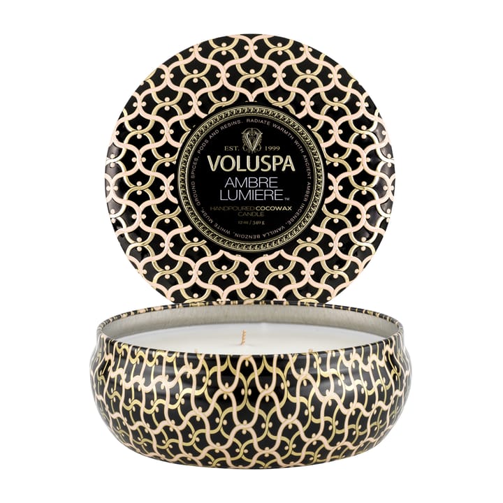 Maison Blanc 3-wick Tin duftlys 40 timer, Ambre Lumiere Voluspa