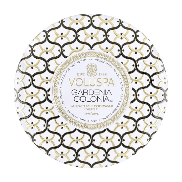 Maison Blanc 3-wick Tin duftlys 40 timer, Gardenia Colonia Voluspa