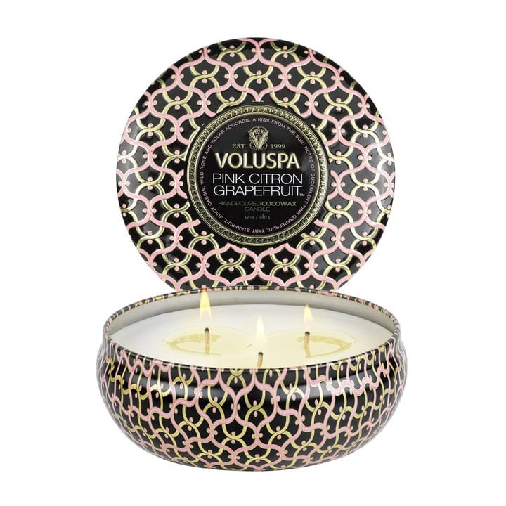 Maison Blanc 3-wick Tin duftlys 40 timer, Pink Citron Grapefruit Voluspa