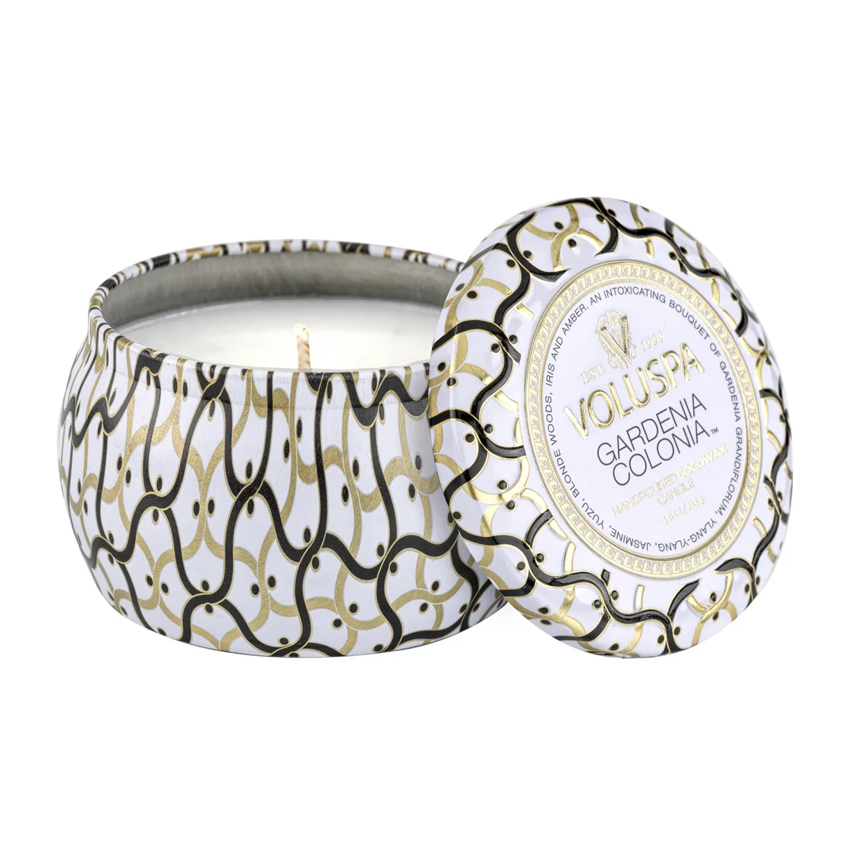 Maison Blanc Mini Tin duftlys 25 timer, Gardenia Colonia Voluspa