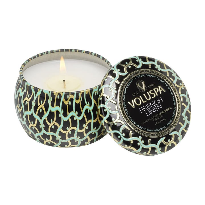 Maison Noir Mini Tin duftlys timer, French Linen Voluspa