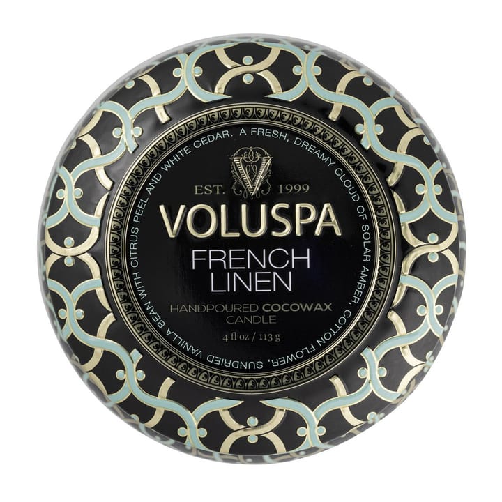 Maison Noir Mini Tin duftlys timer, French Linen Voluspa