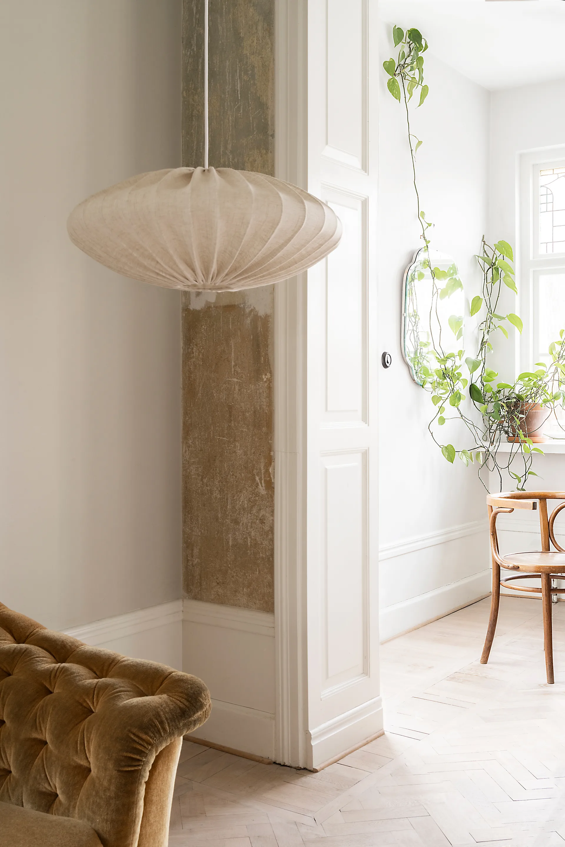 Ellipse lampeskærm 65 cm lærred, Natural Watt & Veke