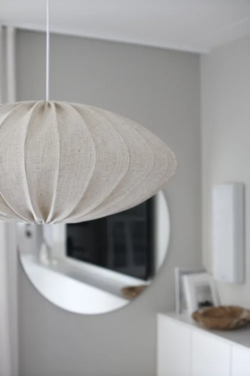 Ellipse lampeskærm i linned 80 cm - Natur - Watt & Veke
