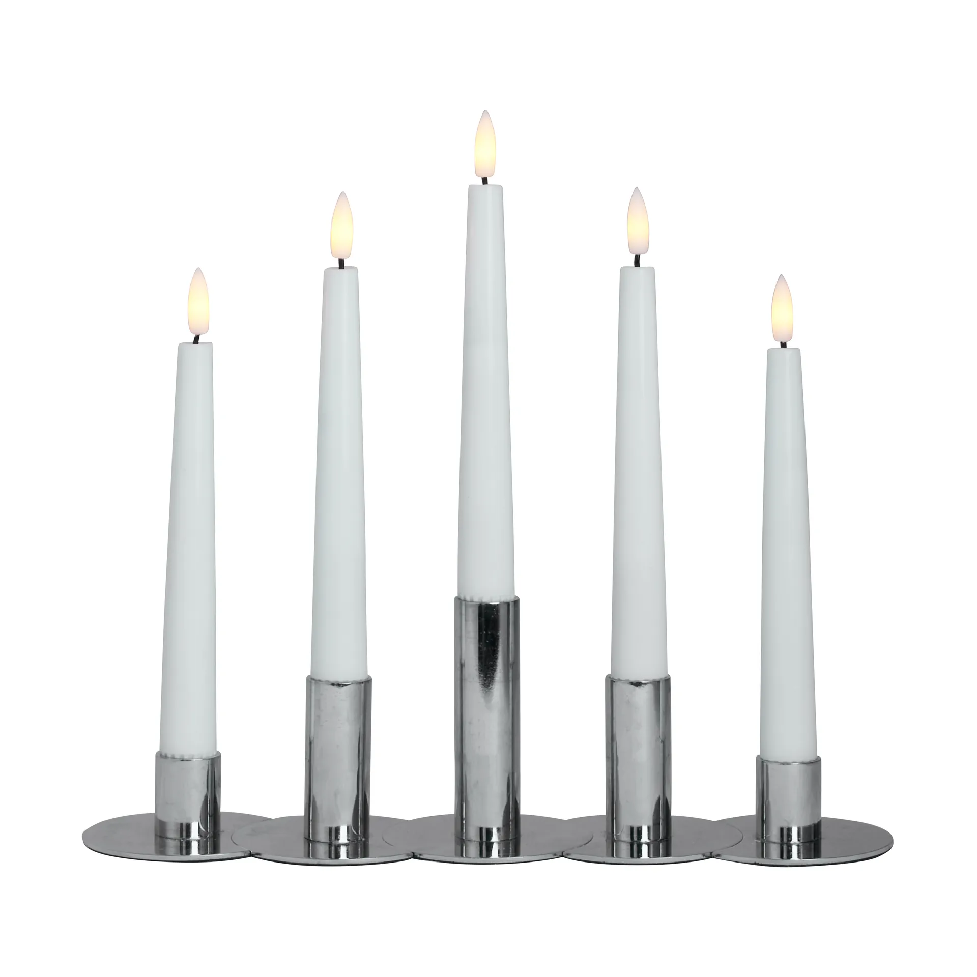 Lykke kombineret lysestage inkl. 5 LED-lys, Chrome Watt & Veke