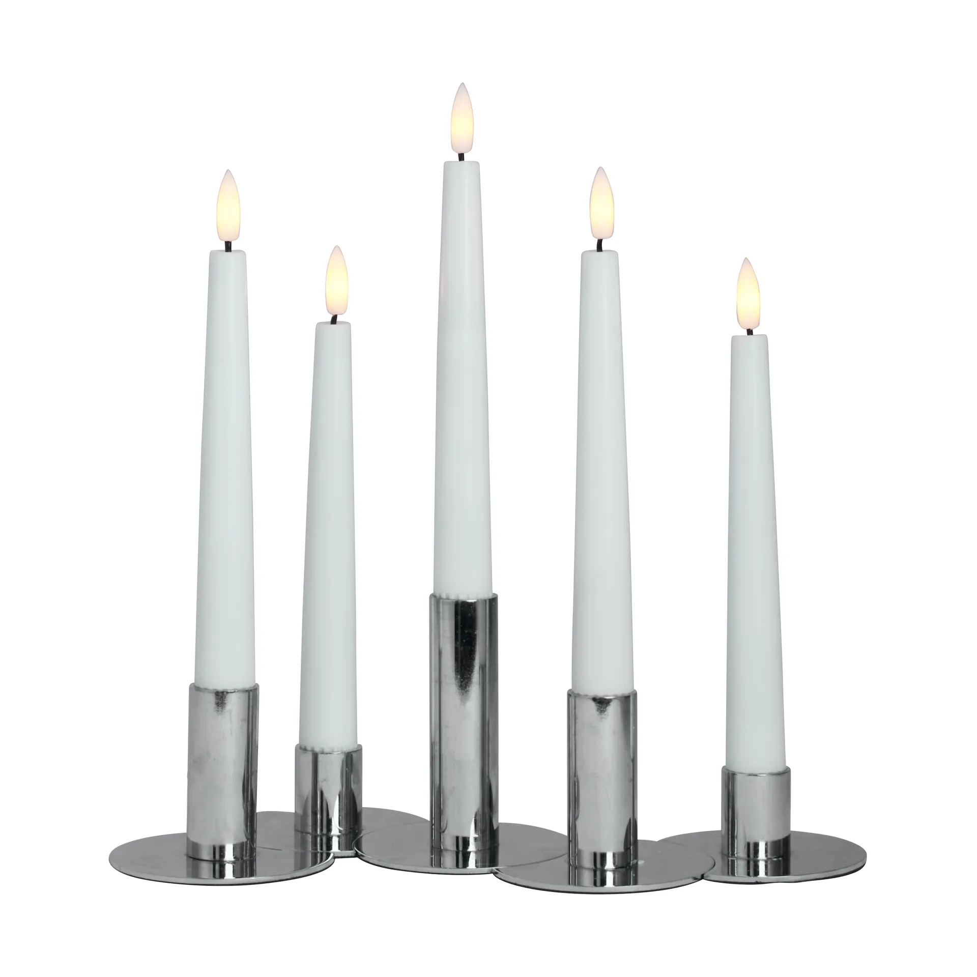 Lykke kombineret lysestage inkl. 5 LED-lys, Chrome Watt & Veke