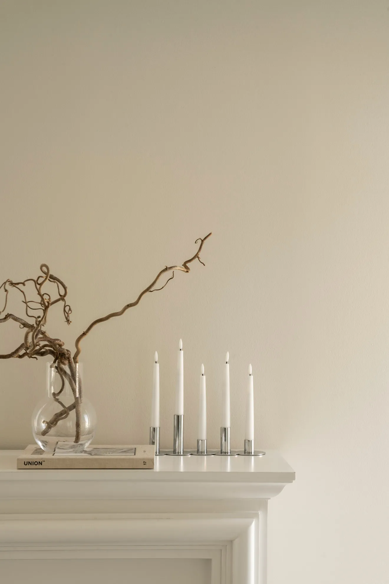 Lykke kombineret lysestage inkl. 5 LED-lys, Chrome Watt & Veke