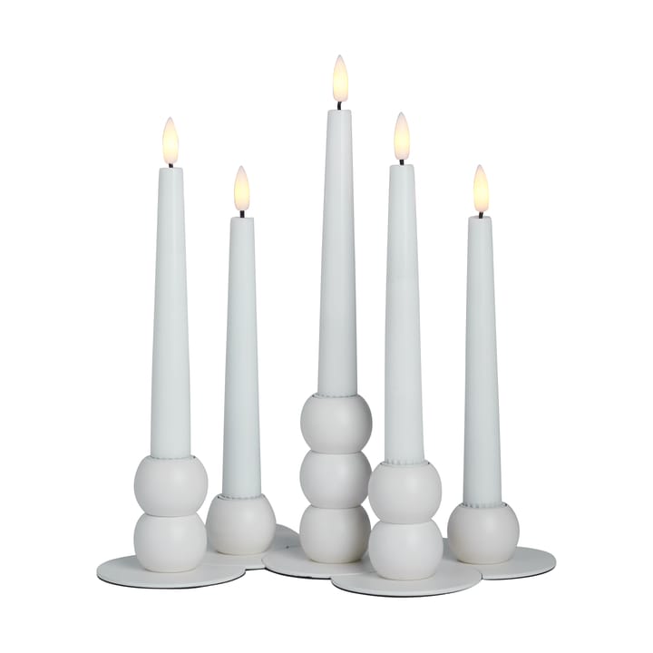 Lykke kombineret lysestage inkl. 5 LED-lys, White Watt & Veke