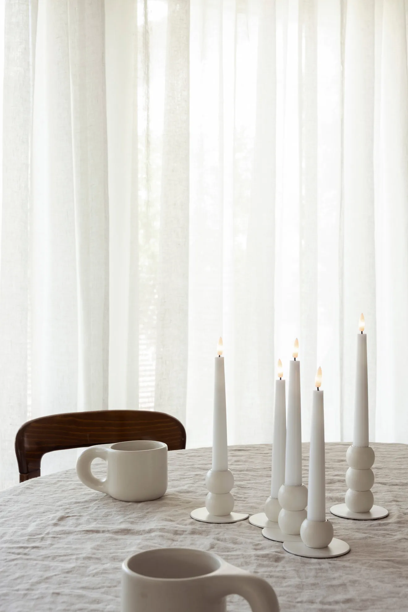 Lykke kombineret lysestage inkl. 5 LED-lys, White Watt & Veke