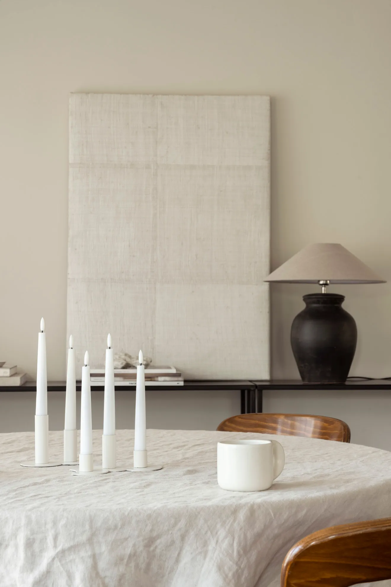 Lykke kombineret lysestage inkl. 5 LED-lys, White Watt & Veke