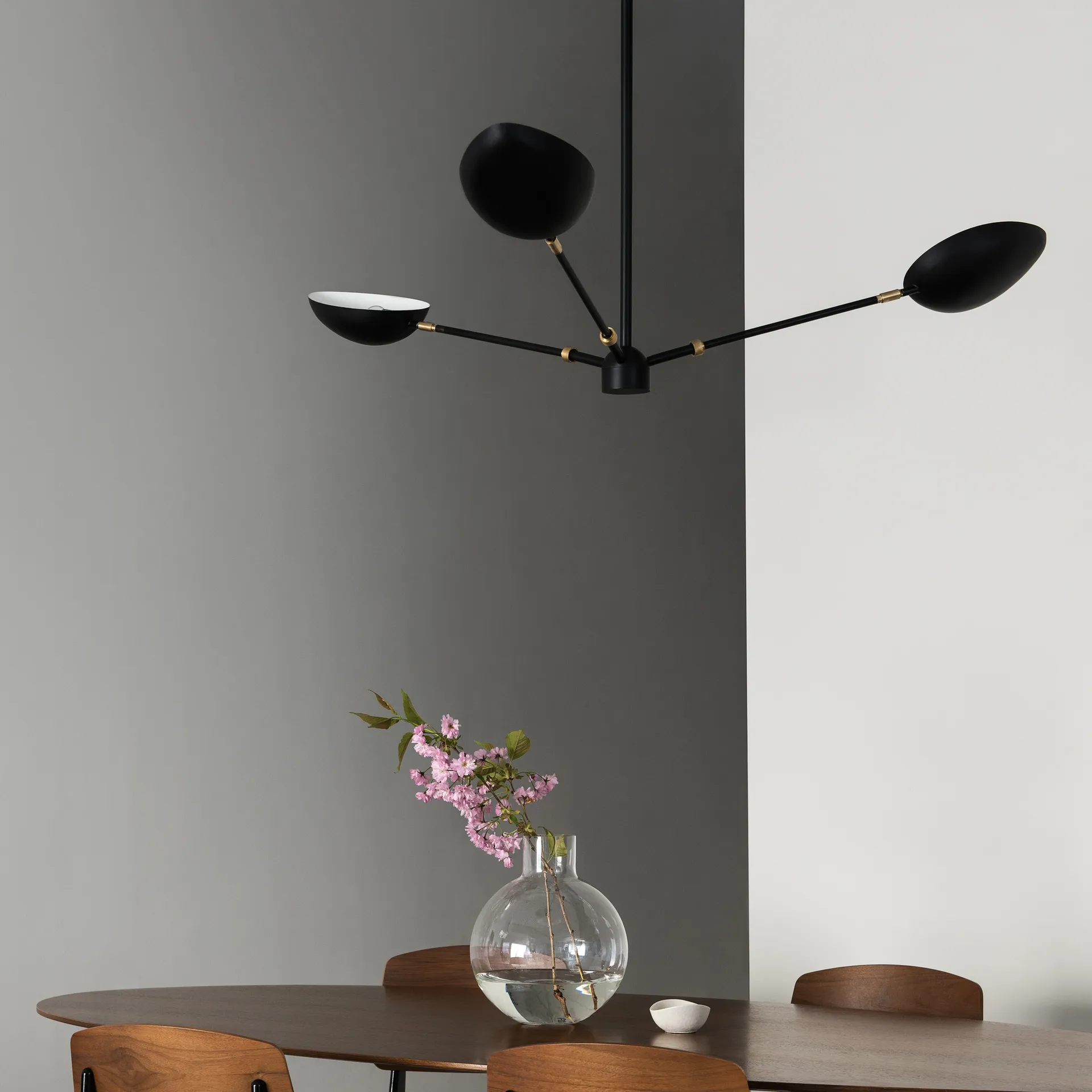 Spoon loftpendel, mat sort messing Watt & Veke