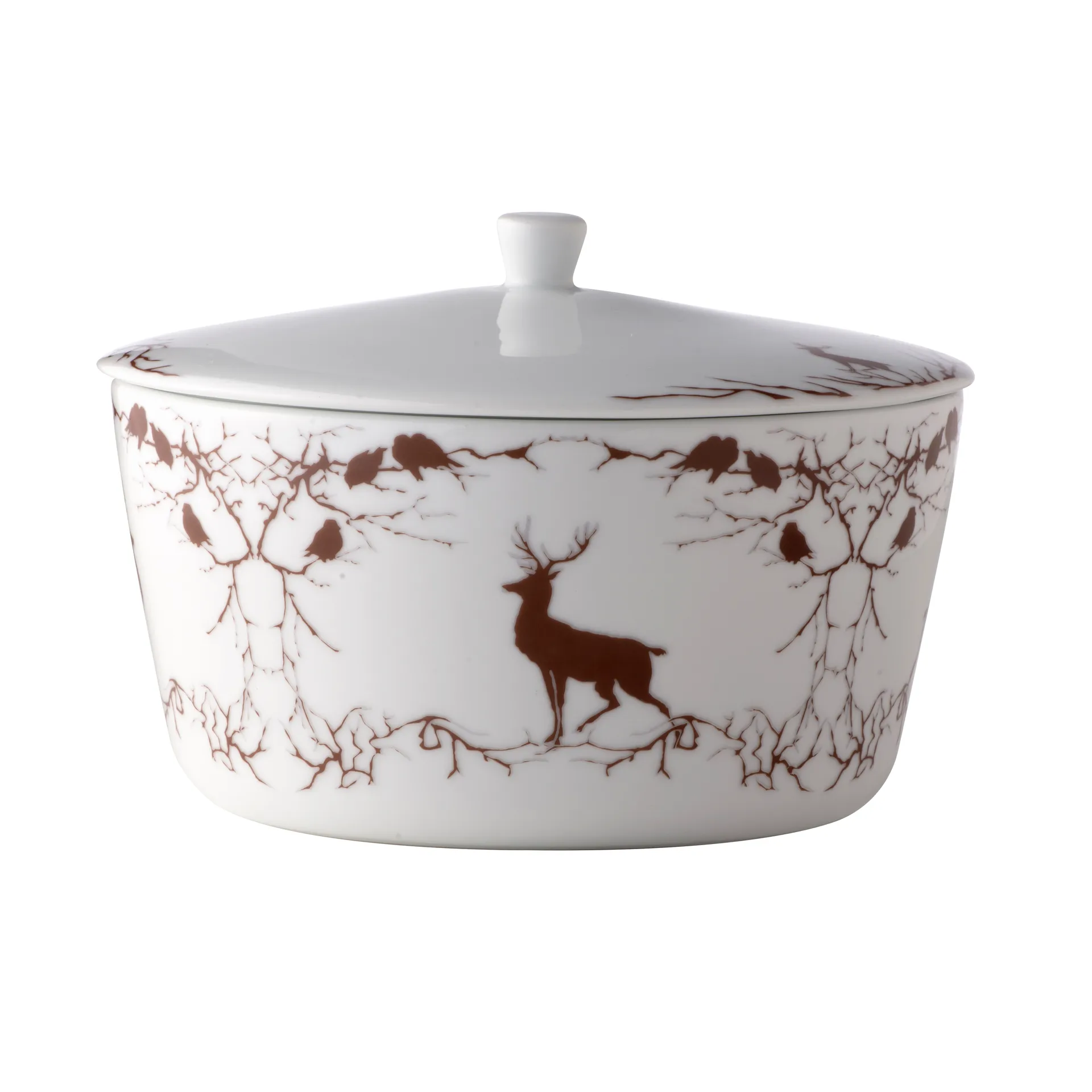 Alveskog serveringsterrin med låg, Hvid/Brun Wik & Walsøe