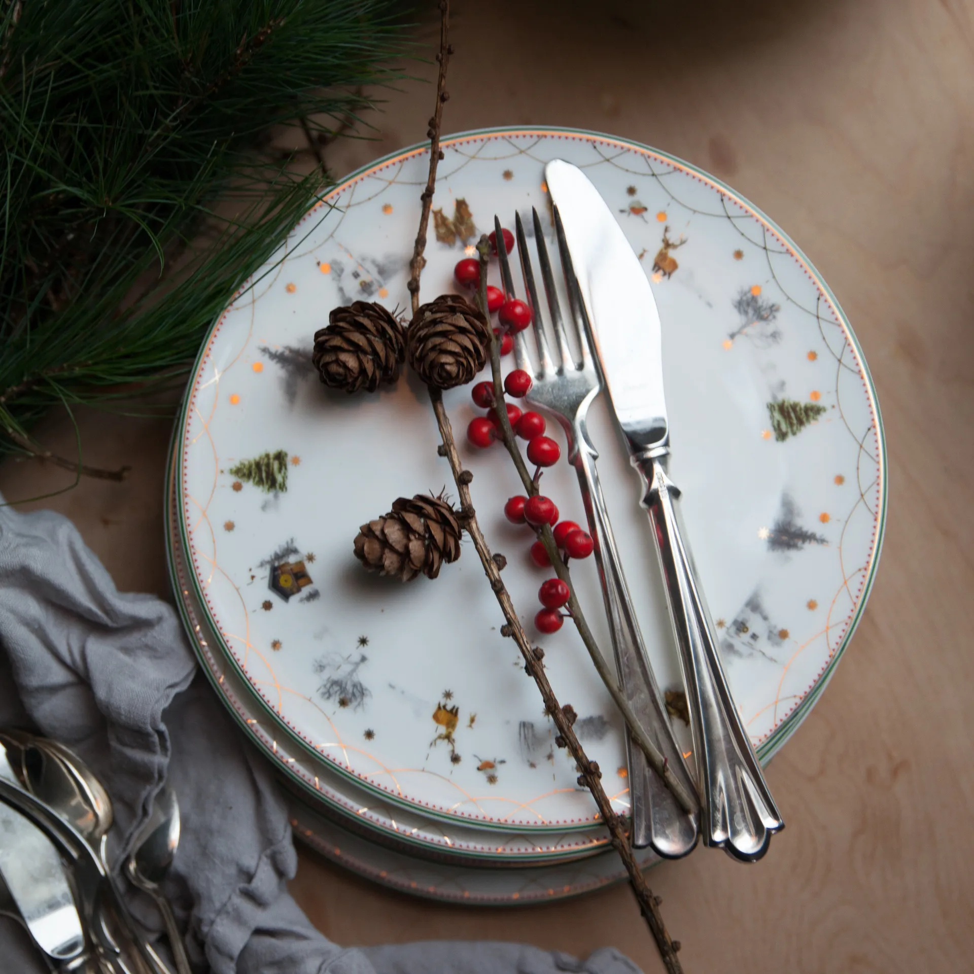 Julemorgen tallerken Ø20 cm 6-pak Wik & Walsøe