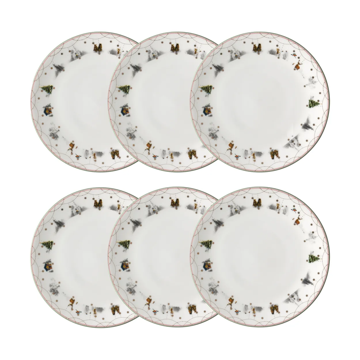 Wik & Walsøe Julemorgen tallerken Ø28 cm 6-pak Ø28 cm