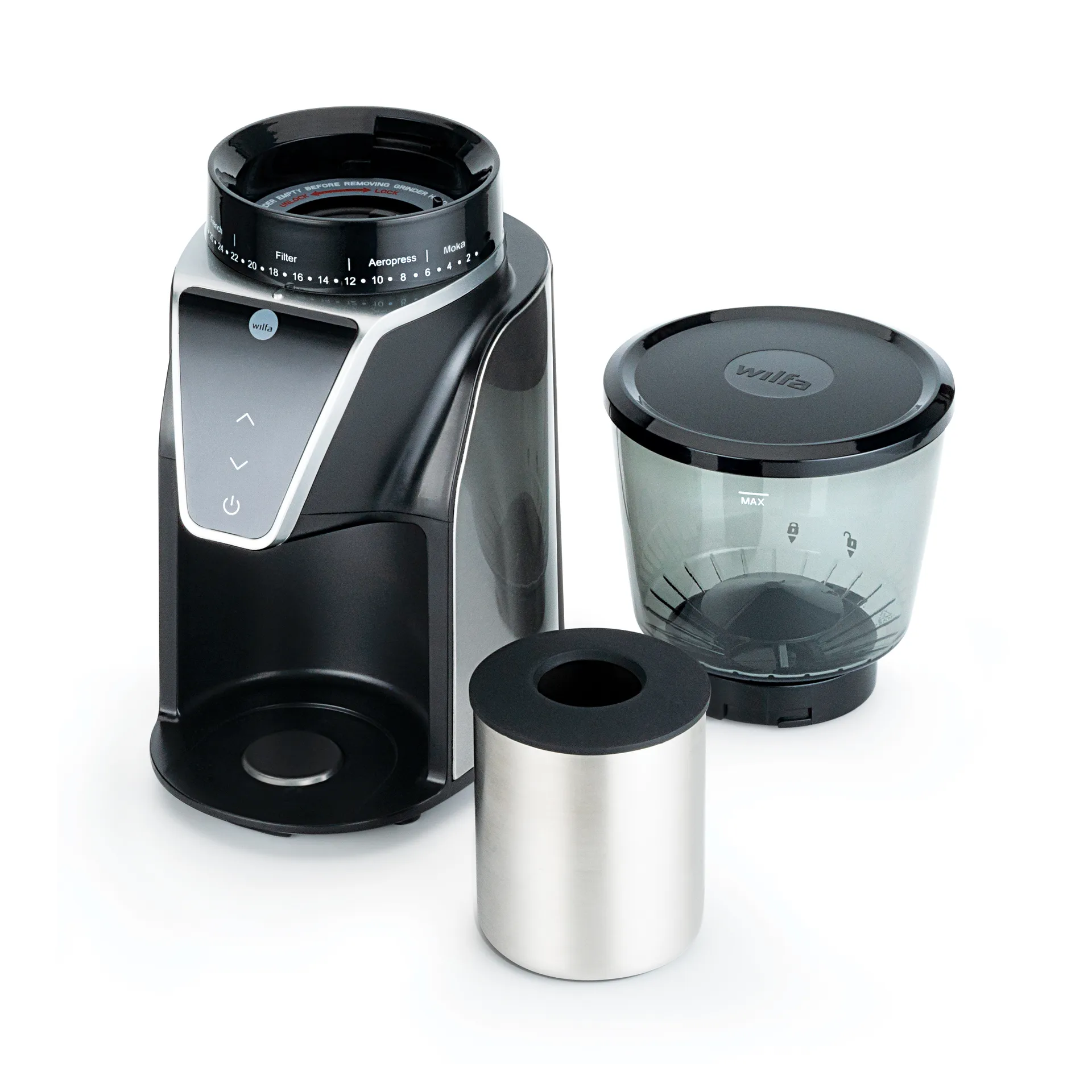 CG1S-275 kaffekværn med digital timer, Sort Wilfa