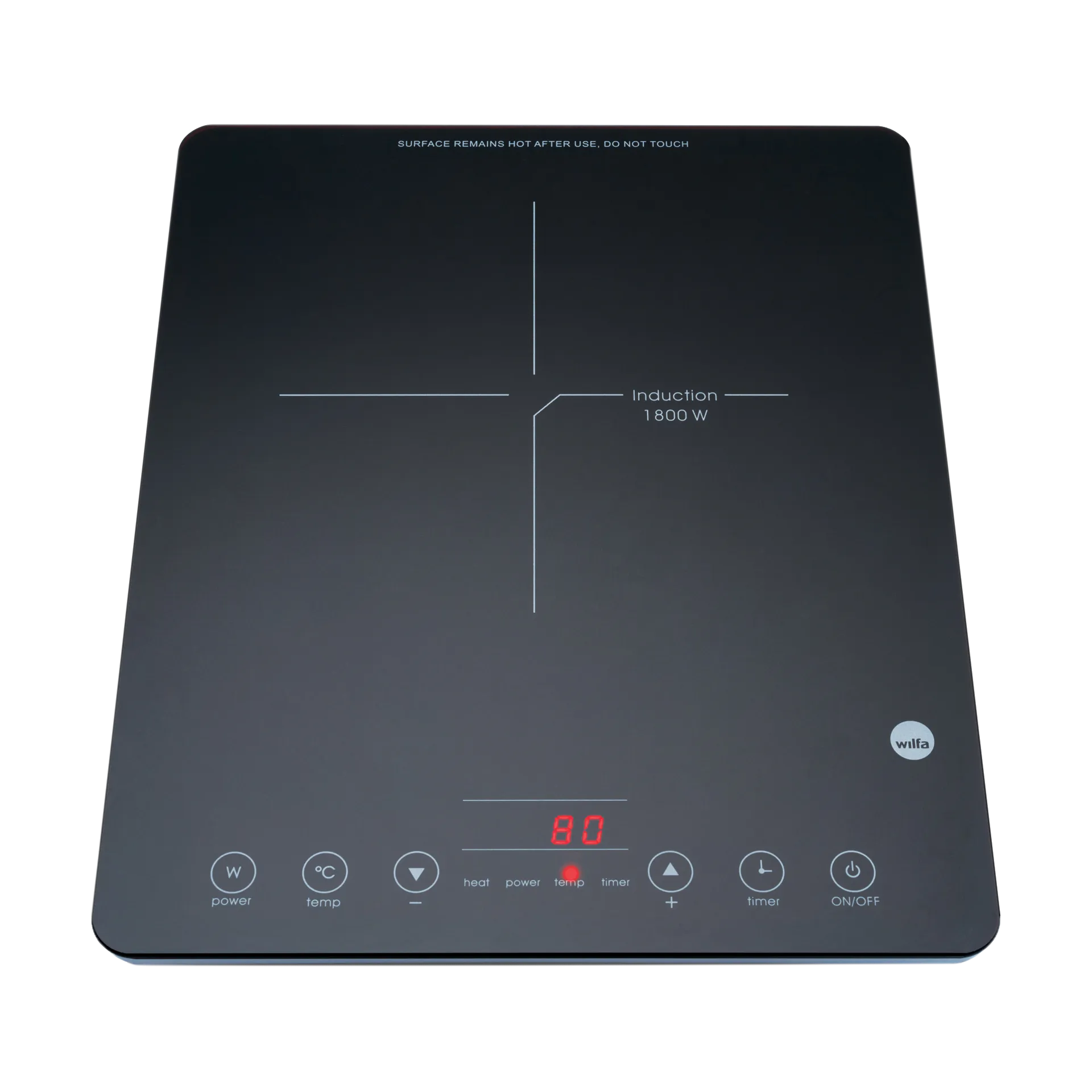 ICP-1800B Kogeplade Induktion, Sort Wilfa