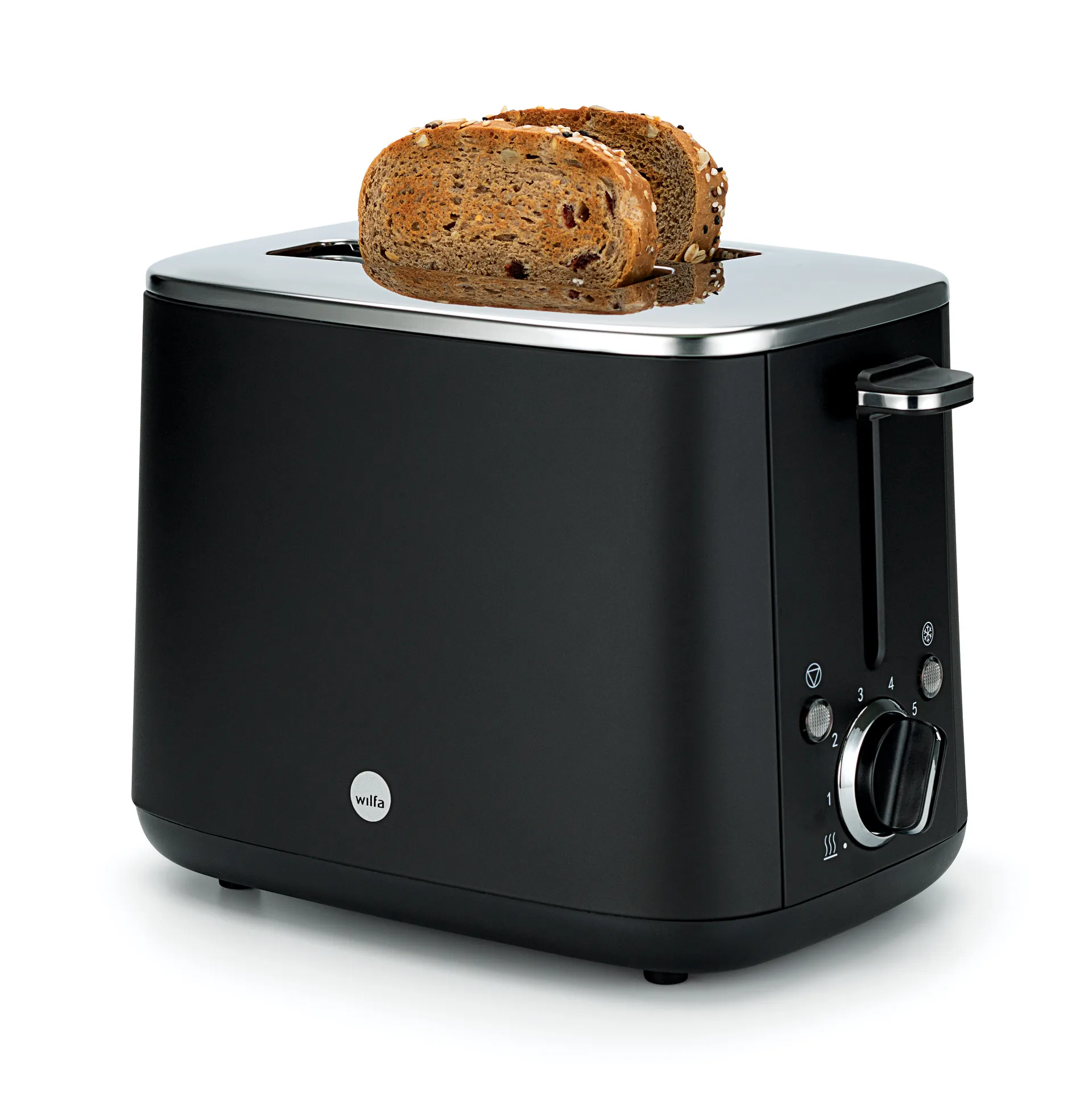TO2B-1000 lunch brødrister 2 skiver, Sort Wilfa