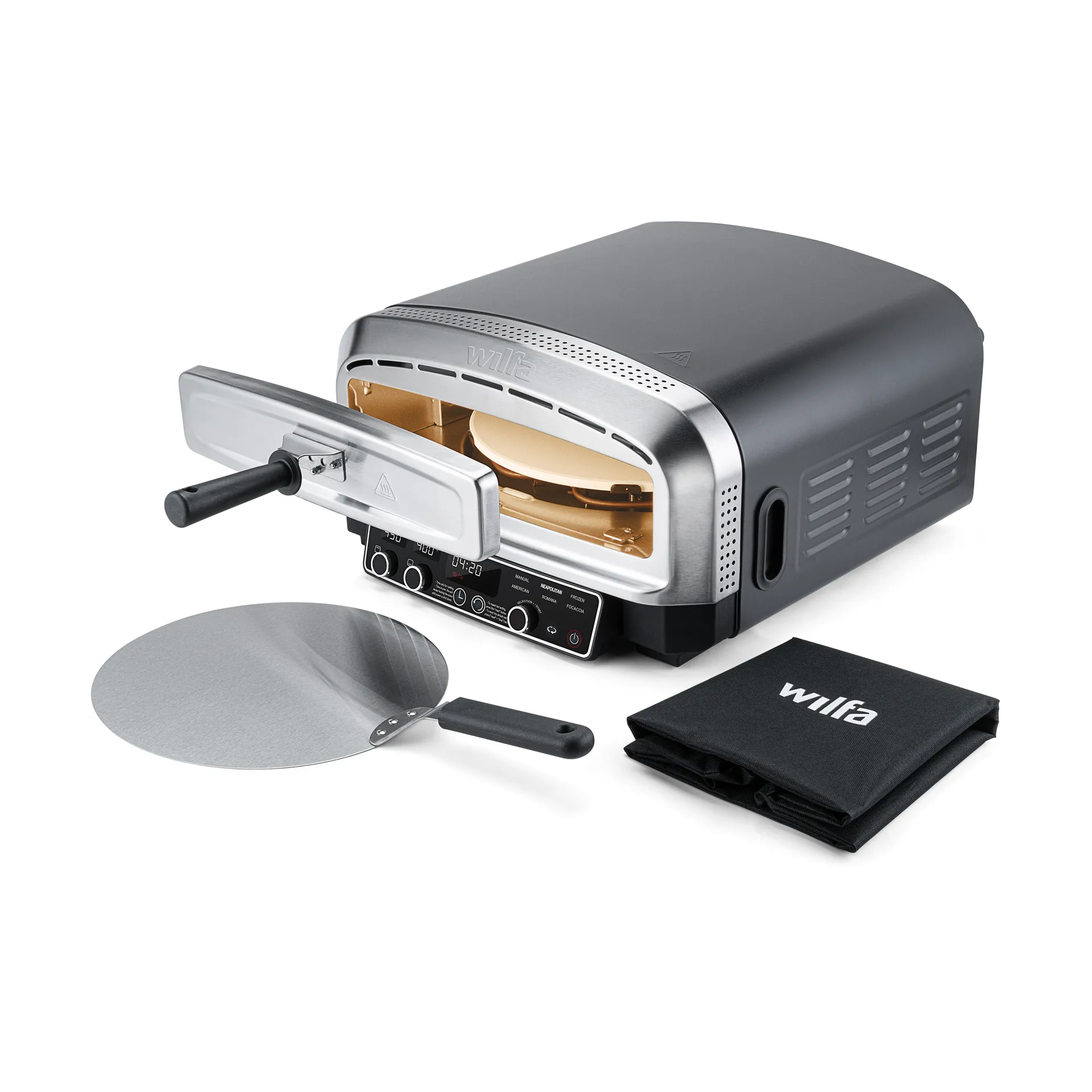Wilfa Crust elektrisk pizzaovn PO2B-E2200, Grå Wilfa