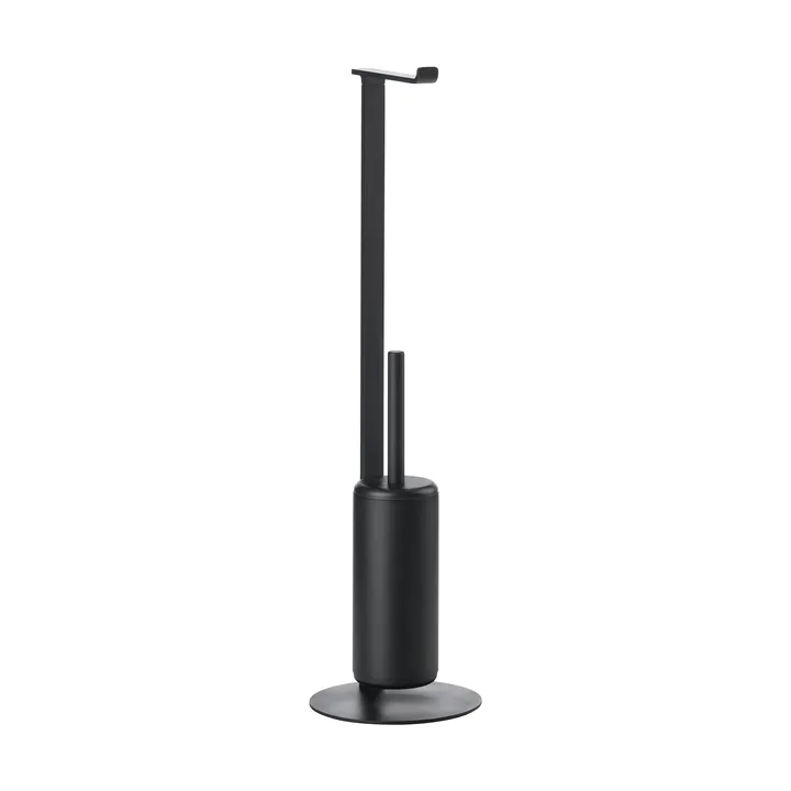 Rim toiletrulleholder med børste - Black - Zone Denmark