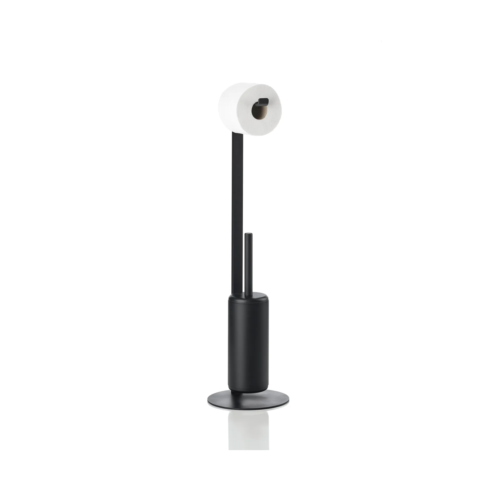 Rim toiletrulleholder med børste, Black Zone Denmark