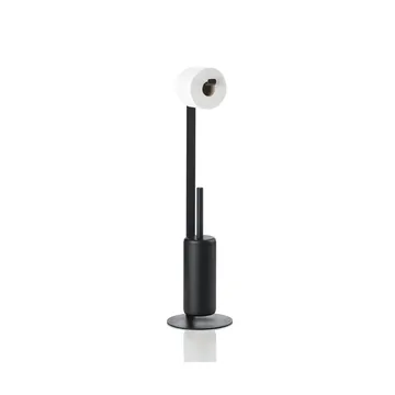 Rim toiletrulleholder med børste - Black - Zone Denmark