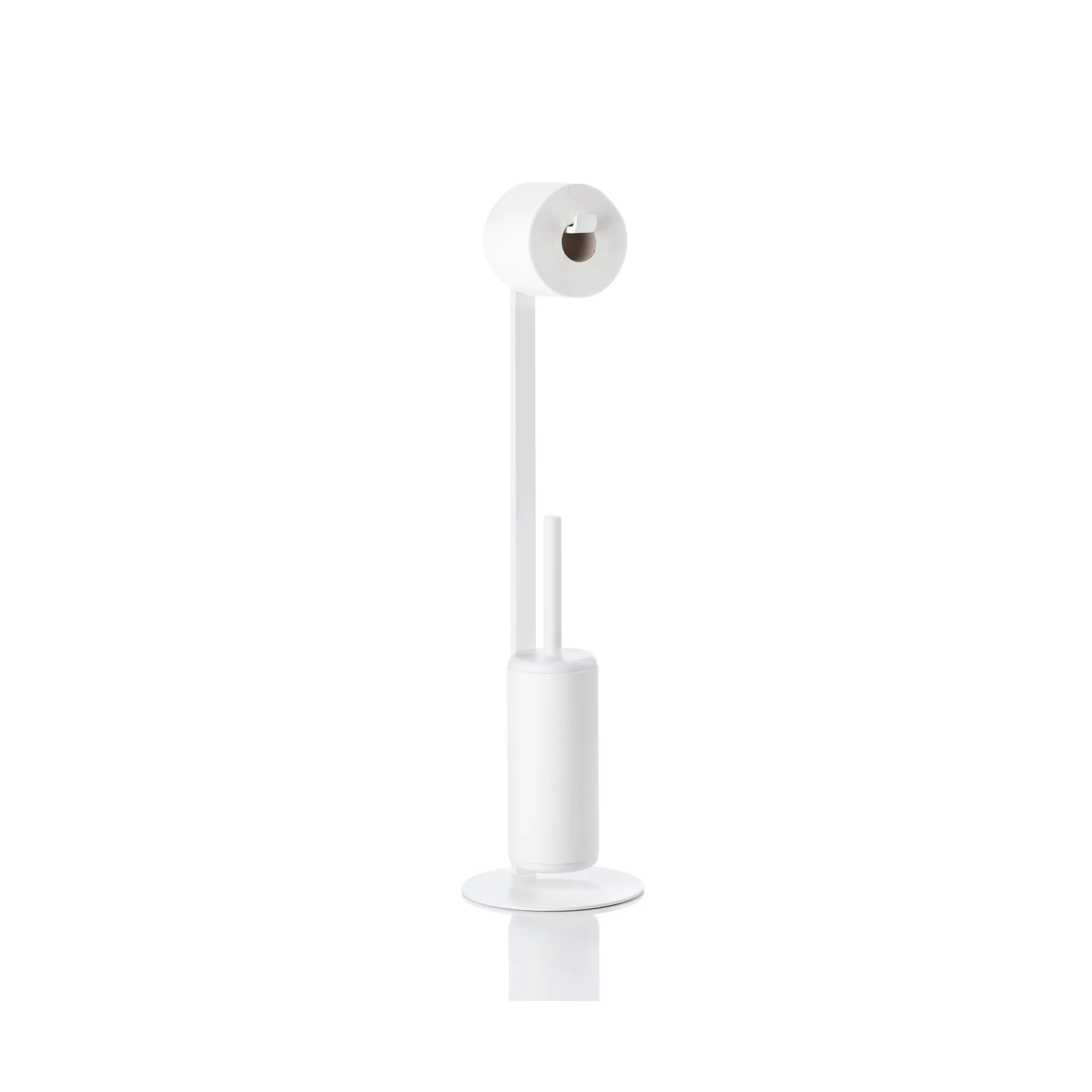 Rim toiletrulleholder med børste, White Zone Denmark