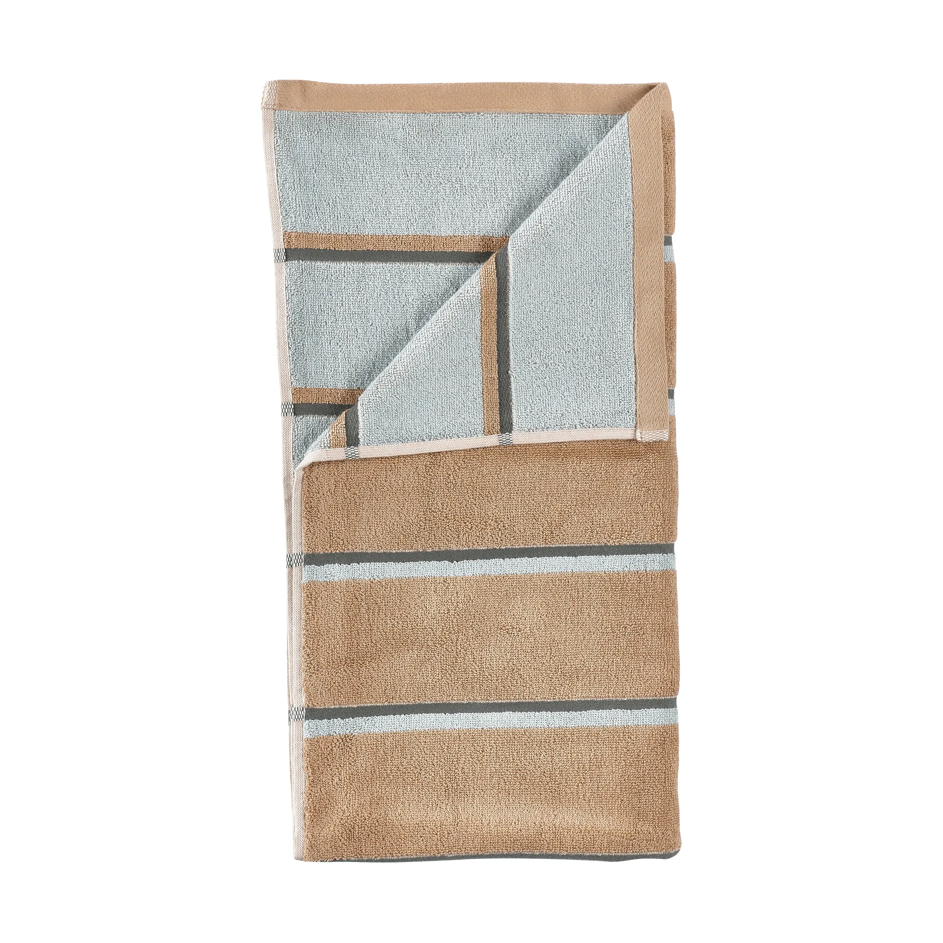 Sauna håndklæde, Camel-ice blue-olive green, 70x140 cm Zone Denmark