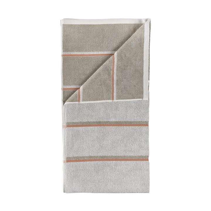 Sauna håndklæde - Soft grey-eucalyptus-terracotta, 70x140 cm - Zone Denmark