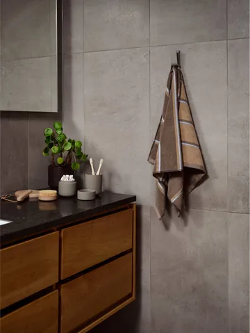 Sauna håndklæde - Taupe-camel-sky blue, 50x100 cm - Zone Denmark