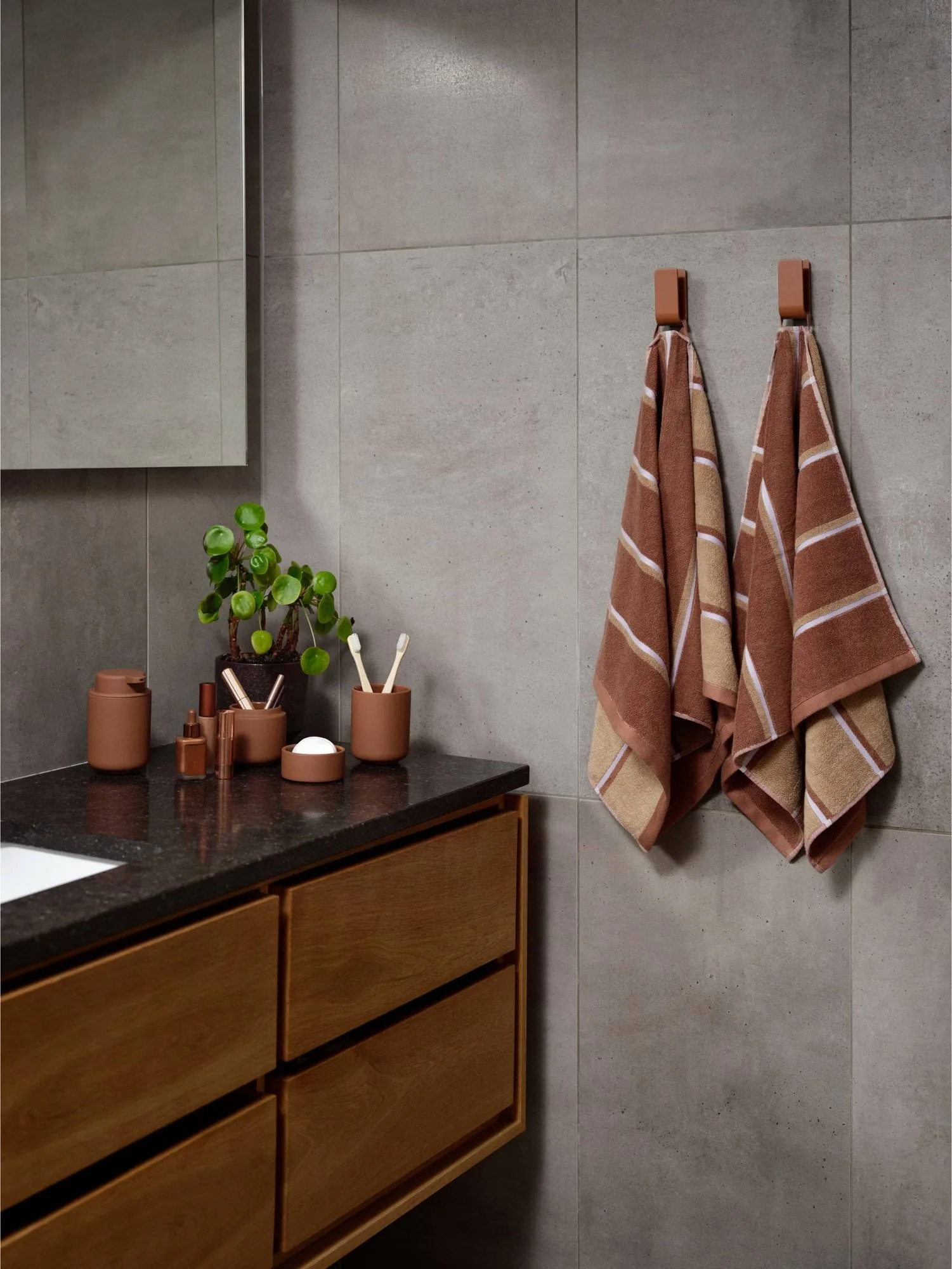Sauna håndklæde, Terracotta-camel-lupine, 50x100 cm Zone Denmark