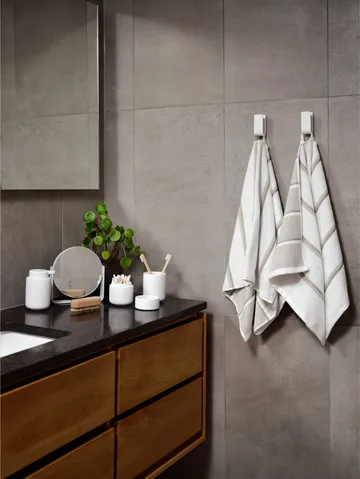 Sauna håndklæde - White-soft grey-eucalyptus, 50x100 cm - Zone Denmark