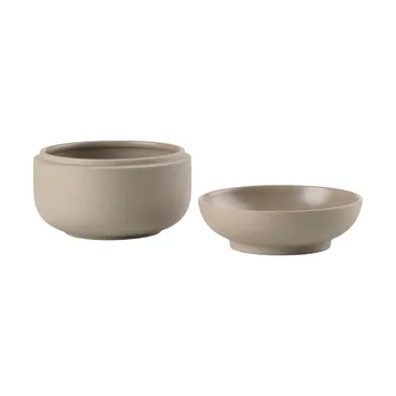 Sensu krukke med låg Ø10,5x7,5 cm - Taupe - Zone Denmark