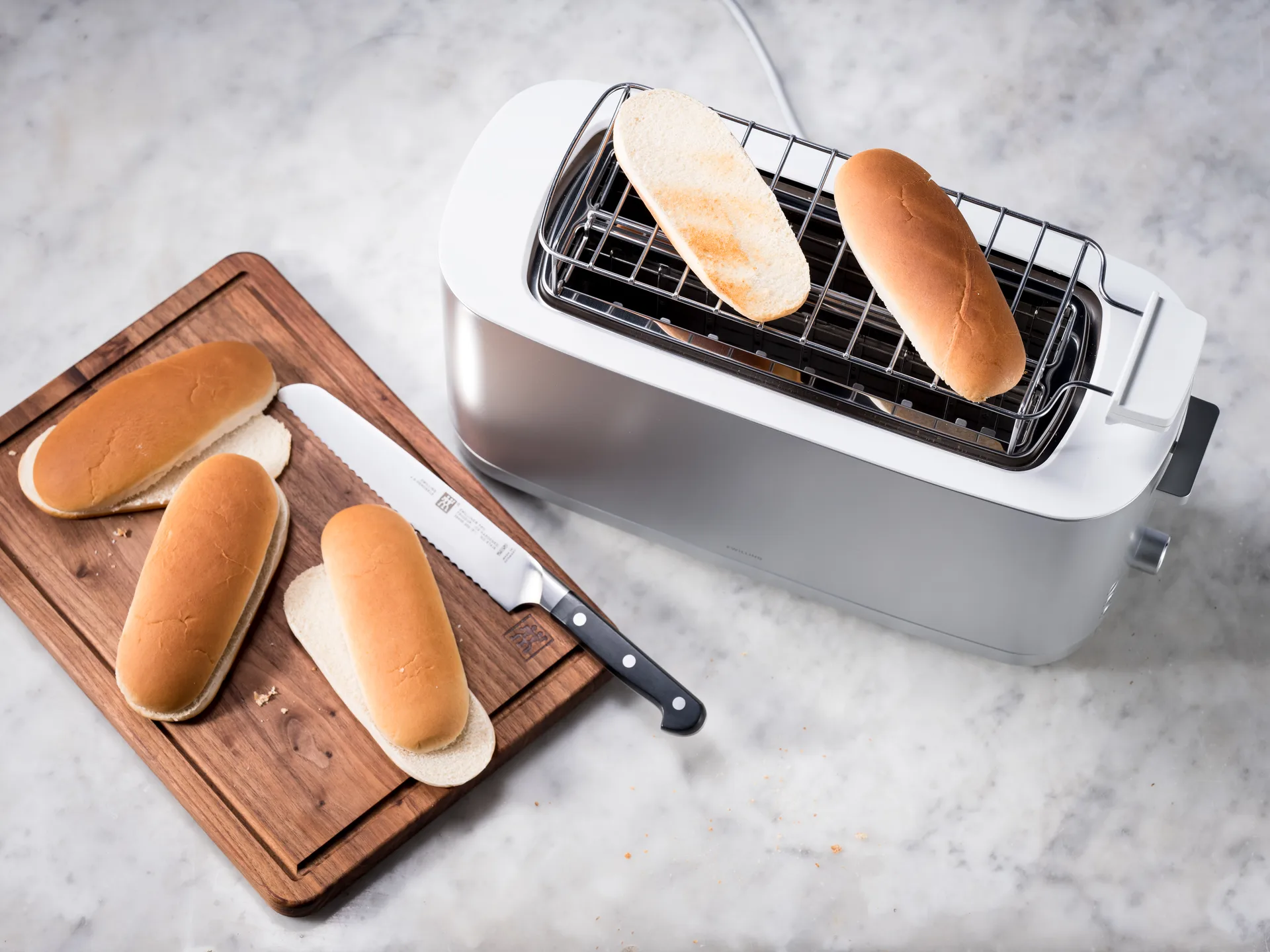 Zwilling brødrister med brødvarmer 2 lange rum, Sølv Zwilling