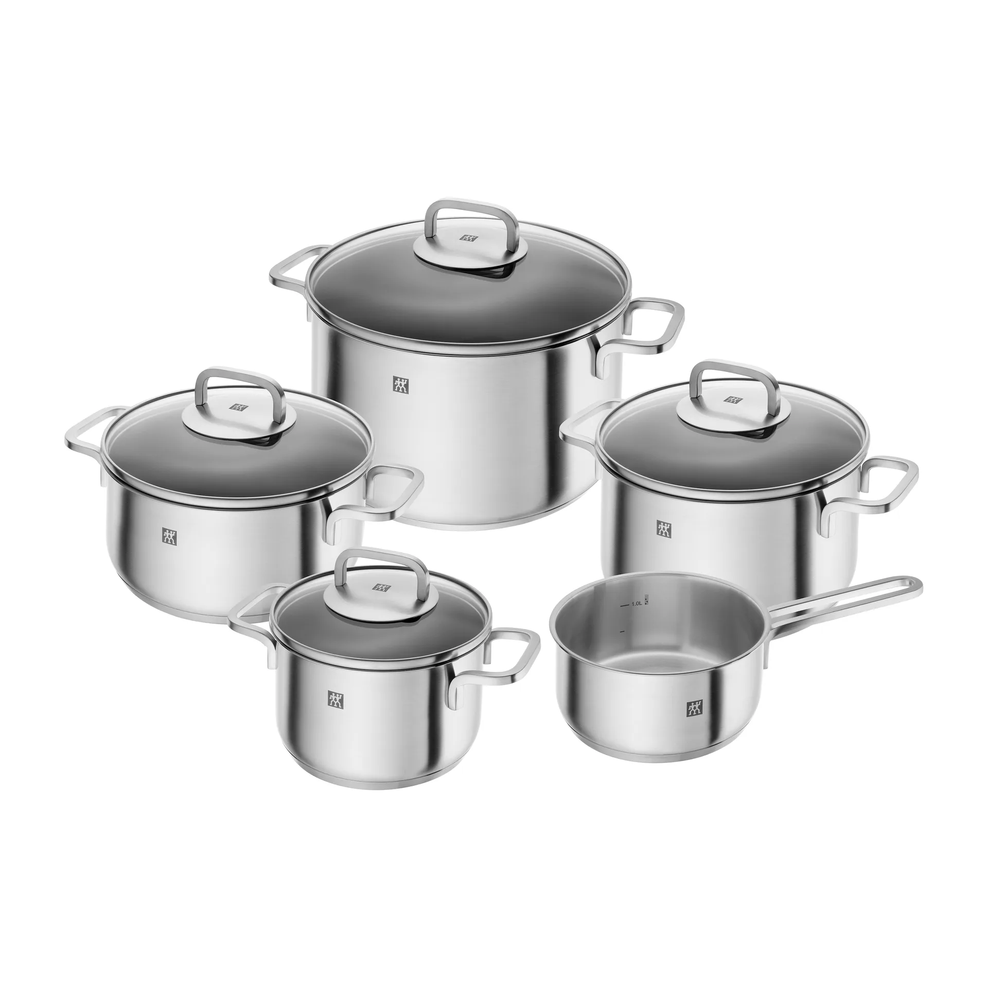 Zwilling Cube grydesæt 5 dele, Rustfrit stål/Klar Zwilling